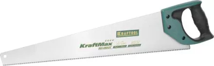 Ножовка универсальная (пила) KRAFTOOL &quot;KraftMax-9&quot; 9TPI, 550мм, 3D зуб, точный рез вдоль и поперек всех видов материалов, средних и мелких заготовок 15220-55 купить в Ижевске