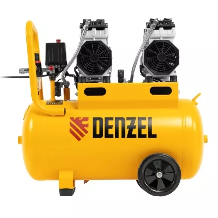 Компрессор безмасляный, малошумный Denzel DLS 1500/50, 1500 ВТ, 2x750, 50 л, 260 л/мин купить в Ижевске