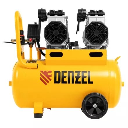 Компрессор безмасляный, малошумный Denzel DLS 2200/50, 2200 Вт, 2x1100, 50 л, 380 л/мин купить в Ижевске