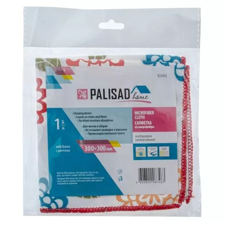 Салфетка из микрофибры универсальная Home Palisad 923435, 300 х 300 мм, с цветами купить в Ижевске