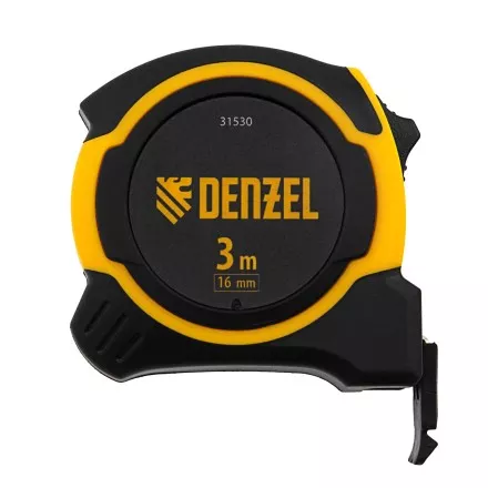 Рулетка Denzel 3м х 16мм, двухкомп. корпус, магнитный обрезиненный зацеп, 31530 купить в Ижевске