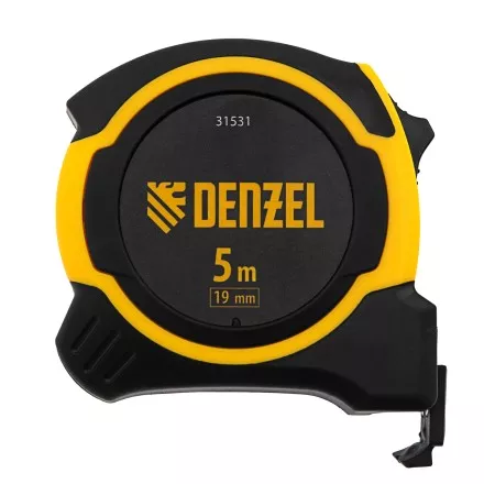 РулеткаDenzel 5м х 19мм, двухкомп. корпус, магнитный обрезиненный зацеп, 31531 купить в Ижевске