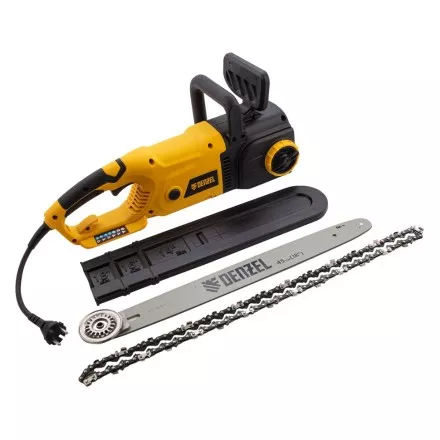 Пила цепная электрическая Denzel EDS-2200, 2.2 кВт,продольная, шина 45 см, шаг 3/8, паз 1.3 мм, 62 звена 95619 купить в Ижевске