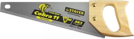 Ножовка многоцелевая компактная (пила) COBRA TOOLBOX 350 мм,11 TPI, прямой мелкий зуб, точный рез вдоль и поперек волокон разных материалов, STAYER 1515-35 купить в Ижевске