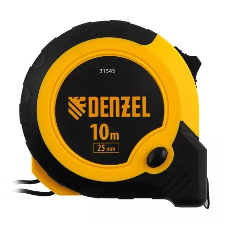 Рулетка Denzel 10м х 25мм, двухкомп. корпус, кнопка-пауза 31545 купить в Ижевске