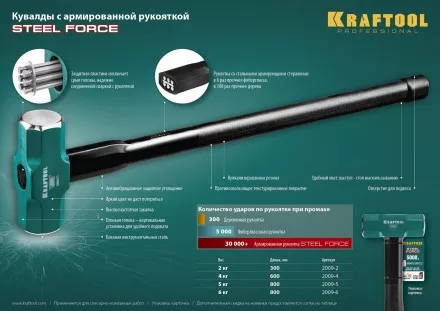 Кувалда со стальной рукояткой STEEL FORCE 2009-2 купить в Ижевске