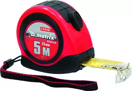 Рулетка Status autostop magnet 7,5 м х 25 мм двухкомпонентный корпус зацеп с магнитом  MATRIX 31039 купить в Ижевске
