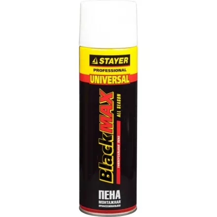 Пена &quot;BlackMAX&quot; монтажная, адаптерная, всесезонная, 500мл, STAYER 41130 купить в Ижевске