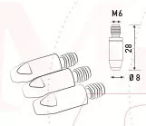 Наконечник к гор п/а M6 d 0,8 мм L28 тело 8 Cu-Cr-Zr Aurora купить в Ижевске
