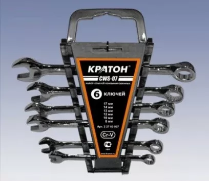 Набор ключей комбинированных Кратон CWS-07 6 пр. 2 27 03 007 купить в Ижевске