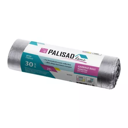 Пакеты для мусора 20 л x 30 шт. серые, Home Palisad 927015 купить в Ижевске