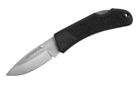 Нож STAYER складной с обрезиненной ручкой, средний 47600-1_z01 купить в Ижевске