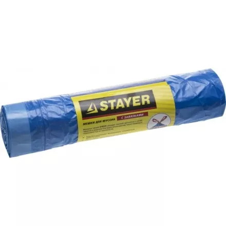 Мешки для мусора STAYER &quot;Comfort&quot; завязками, голубые, 30л, 20шт 39155-30 купить в Ижевске