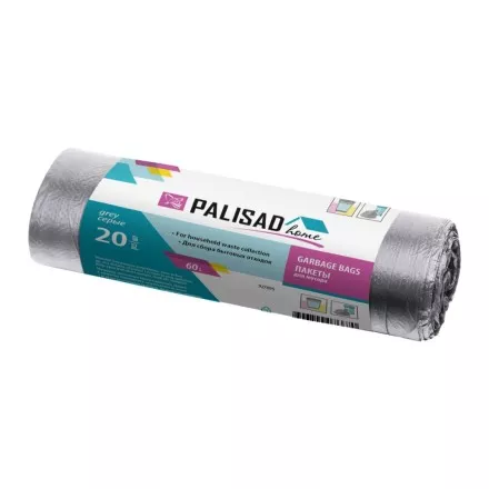 Пакеты для мусора 60 л x 20 шт. серые, Home Palisad 927095 купить в Ижевске