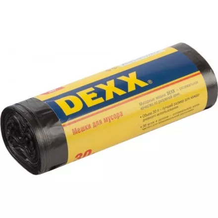 Мешки для мусора DEXX, черные, 30л, 30шт 39150-30 купить в Ижевске