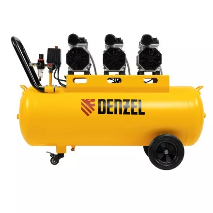 Компрессор безмасляный, малошумный DLS 1800/100,1800 Вт, 3x600, 100 л, 345 л/мин// Denzel 58028 купить в Ижевске