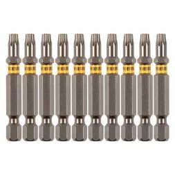Бита TX 25х50, сталь S2, шестигранный профиль, 10 шт. Е 6,3 Denzel 11670