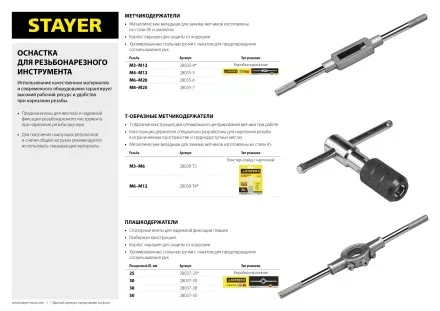 Метчикодержатель STAYER &quot;PROFI&quot;, №4, М3-М12, 204мм 28035-4 купить в Ижевске