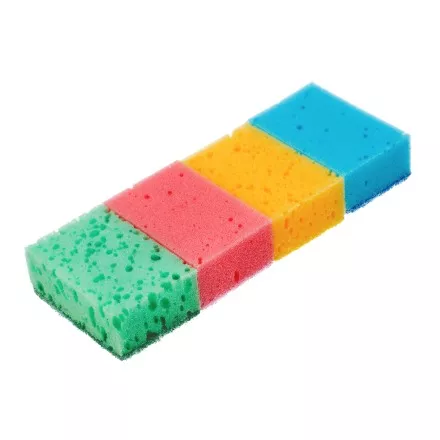 Губки для посуды Coral, 95 x 64 x 36 мм, 4 шт, Home Palisad 923585 купить в Ижевске
