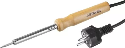 Паяльник с деревянной рукояткой и долговечным жалом, STAYER &quot;MASTER&quot; MAXTerm, 55310-40, 40 Вт, конус 55310-40 купить в Ижевске
