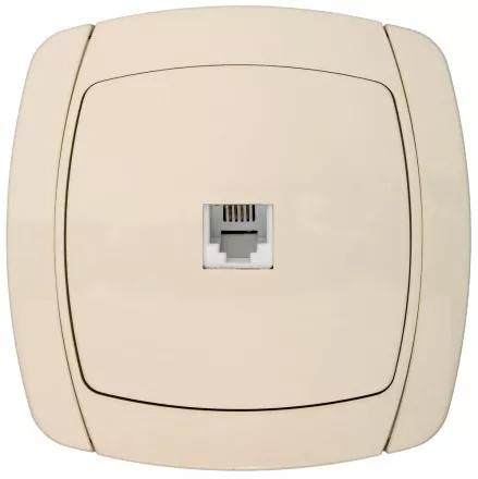 Розетка СВЕТОЗАР &quot;CITY LIGHT&quot; телефонная одинарная в сборе, цвет бежевый SV-54217-B купить в Ижевске