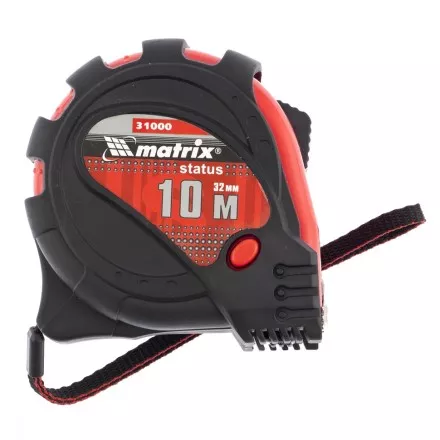 Рулетка Status magnet 3 fixations 10 м х 32 мм обрезиненный корпус зацеп с магнитом  MATRIX 31000 купить в Ижевске
