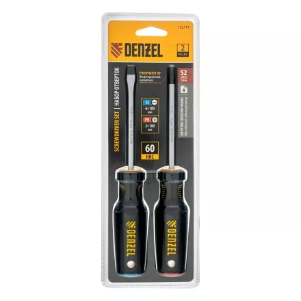 Набор отвёрток Denzel 122117, 2 шт., PH+SL, S2, 3к рукоятка купить в Ижевске