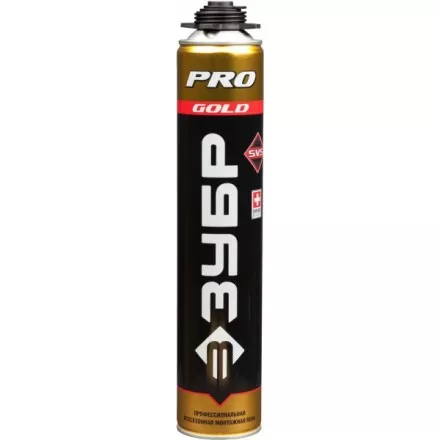 Пена ЗУБР &quot;GOLD PRO&quot; профессиональная, монтажная, пистолетная, всесезонная, 750мл 41155 купить в Ижевске