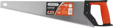 Ножовка по дереву (пила) MIRAX Universal 450 мм, 5 TPI, рез вдоль и поперек волокон, для крупных и средних заготовок 1502-47_z01 купить в Ижевске
