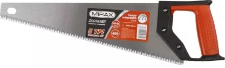 Ножовка по дереву (пила) MIRAX Universal 400 мм, 5 TPI, рез вдоль и поперек волокон, для крупных и средних заготовок 1502-40_z01 купить в Ижевске