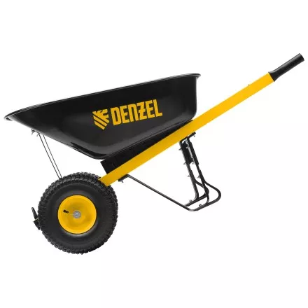 Тачка строительная Denzel 69000, усиленная, объем 140 л, 250 кг, двухколесная, колесо 15х6.00-6 купить в Ижевске