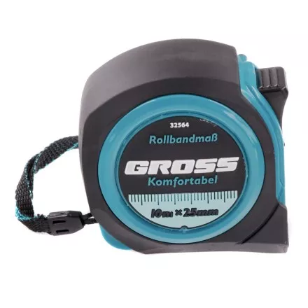 Рулетка Komfortabel 10 м х 25 мм обрезиненный корпус Gross 32564 купить в Ижевске