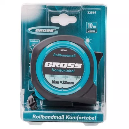 Рулетка Komfortabel 10 м х 25 мм обрезиненный корпус Gross 32564 купить в Ижевске