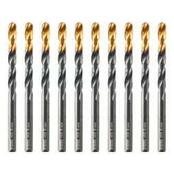 Сверло по металлу Denzel, 6 мм, HSS-Tin, Golden Tip, 10 шт. 717215