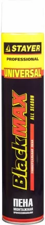 Пена &quot;BlackMAX&quot; монтажная, адаптерная, всесезонная, 750мл, STAYER 41133 купить в Ижевске
