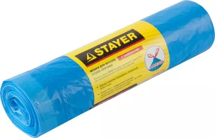 Мешки для мусора STAYER &quot;Comfort&quot; с завязками, особопрочные, голубые, 120л, 10шт 39155-120 купить в Ижевске