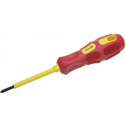 Отвертка STAYER &quot;PROFESSIONAL&quot; &quot;MAX-GRIP&quot; диэлектрическая, двухкомпонентная рукоятка, Cr-V, PH №0x60мм 25828-0-060 G купить в Ижевске