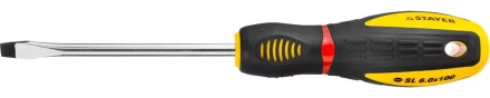 Отвертка STAYER &quot;PROFI&quot; &quot;PROTech&quot;, двухкомп рукоятка, намагниченная, Cr-Mo, SL6,0x100мм 25131-06-10_z02 купить в Ижевске