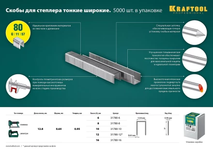 Скобы тип 21GA (80 / Pr A / Senco AT) 5000 шт 31780-8 купить в Ижевске