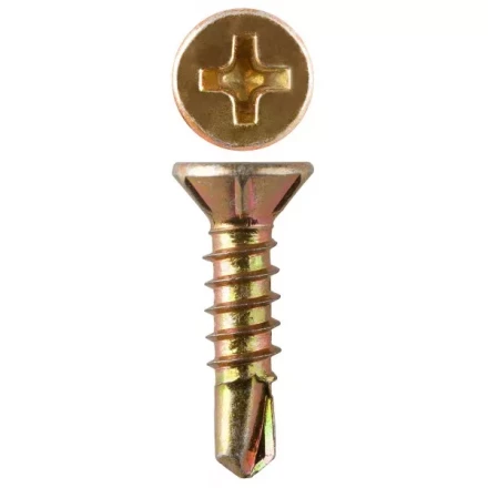 Саморезы ЗУБР &quot;МАСТЕР&quot; со сверлом для оконного профиля, жёлтопассивированные, 3.9x35мм, 30шт 300236-39-035 купить в Ижевске