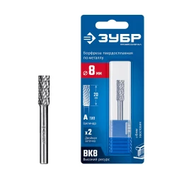 Зубр Твердосплавная борфреза А - цилиндр с гладким торцом, 8 х 20 мм (28800-8-20)
