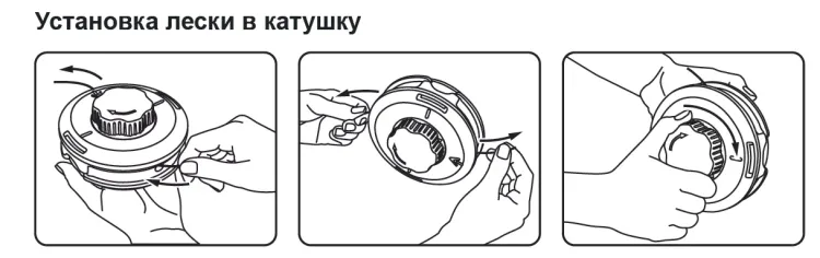 Катушка триммерная  полуавтоматическа легкая заправка лески, гайка M10x1.25 левая резьба винт M10-M10 левая резьба алюминиевая кнопка  DENZEL 96322 купить в Ижевске