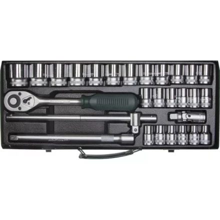 Набор торцовых головок KRAFTOOL &quot;INDUSTRIE QUALITAT&quot; (1/2&quot;) универсальный, Cr-V, металлический кейс, 28 предметов 27892-H28_z01 купить в Ижевске