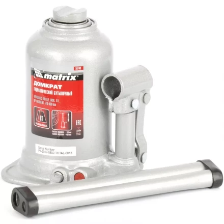Домкрат гидравлический бутылочный телескопический 8 т подъем 170-430 мм MATRIX 50749 купить в Ижевске