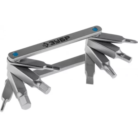 Набор ЗУБР &quot;ЭКСПЕРТ&quot;: Ключи имбус,универс,складные,Cr-V,сатинир покрытие,суперкомпактный,HEX,TORX,PH №1,SL 5мм,8-в-1 27423-H8 купить в Ижевске