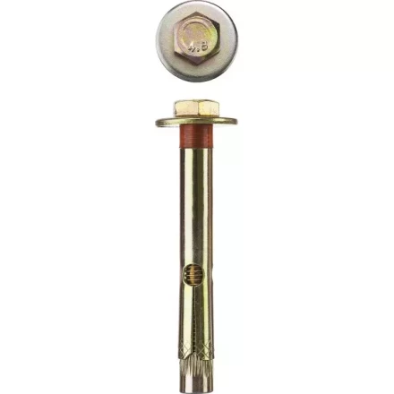 Болт анкерный ЗУБР с пластиковым кольцом, желтопассивированный, 10х100мм, ТФ6, 1шт 4-302316-10-100 купить в Ижевске