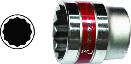 Головка торцевая 12 мм 12-гранная CrV под квадрат 1/2&quot; хромированная  MATRIX MASTER 13684 купить в Ижевске