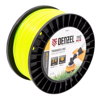 Леска для триммера круглая Denzel, 2,4мм х 192м, на DIN катушке FLEX CORD, 96280 купить в Ижевске
