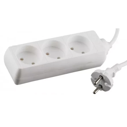 Удлинитель СВЕТОЗАР электрический: 3 гнезда, евророзетка, макс.мощность1500Вт, сеч. провода 0,75 кв.мм, 2м SV-55031-2 купить в Ижевске