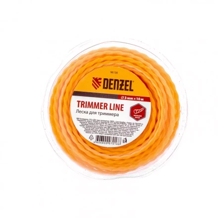 Леска для триммера овальная витая 3,0 мм х 10 м блистер Россия Denzel 96138 купить в Ижевске